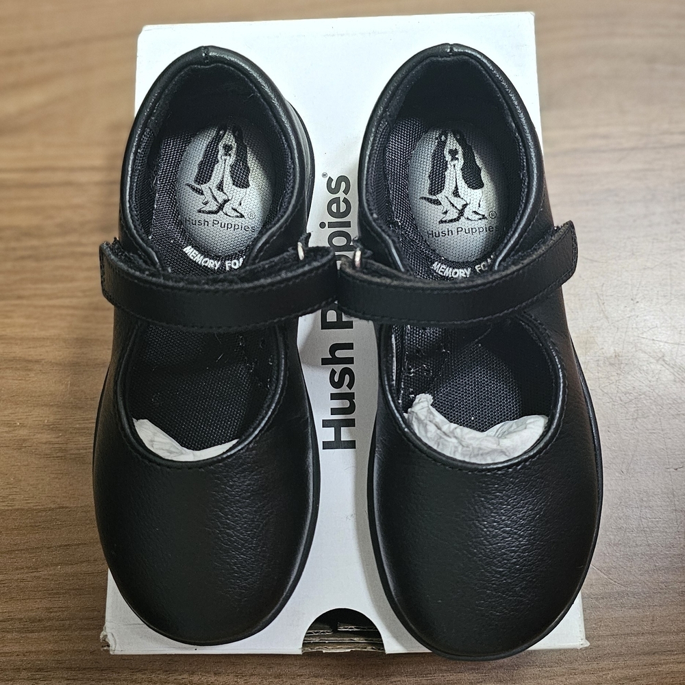 Hush Puppies Classic Black Dress Shoes for Kids